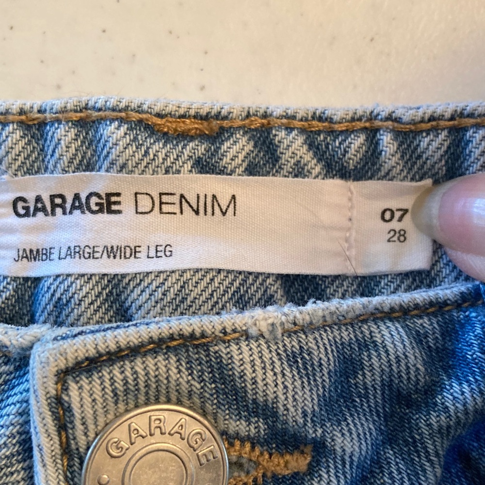 Garage Denim Blue Wide Leg Jeans - Picture 2 of 6